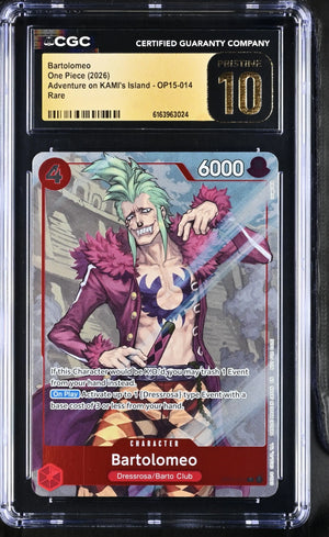 2026 One Piece Adventure on KAMI's Island Bartolomeo OP15-014 CGC 10 