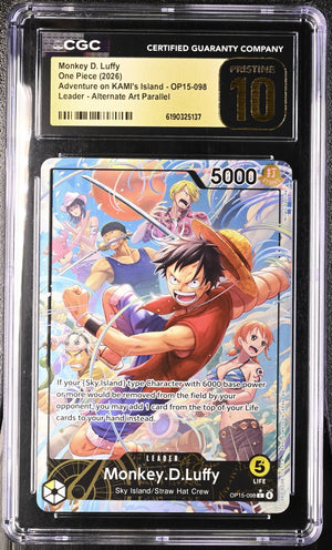 2026 One Piece Adventure on KAMI's Island Monkey D. Luffy Alt Art CGC 10 
