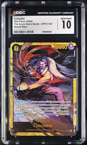 2026 One Piece The Azure Sea's Seven Crocodile OP14-120 CGC 10 