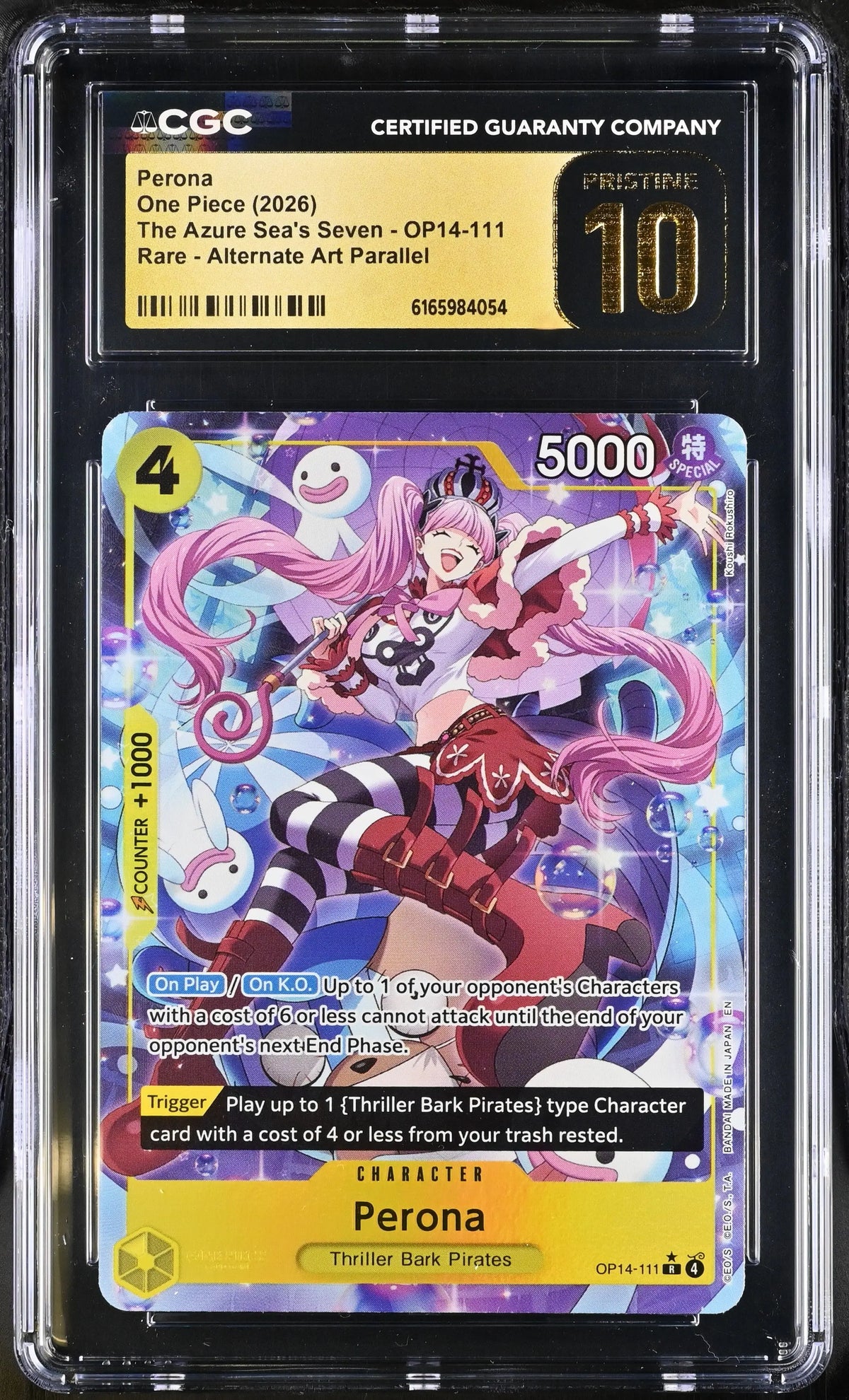 2026 One Piece The Azure Sea's Seven Perona OP14-111 Alt Art CGC 10 
