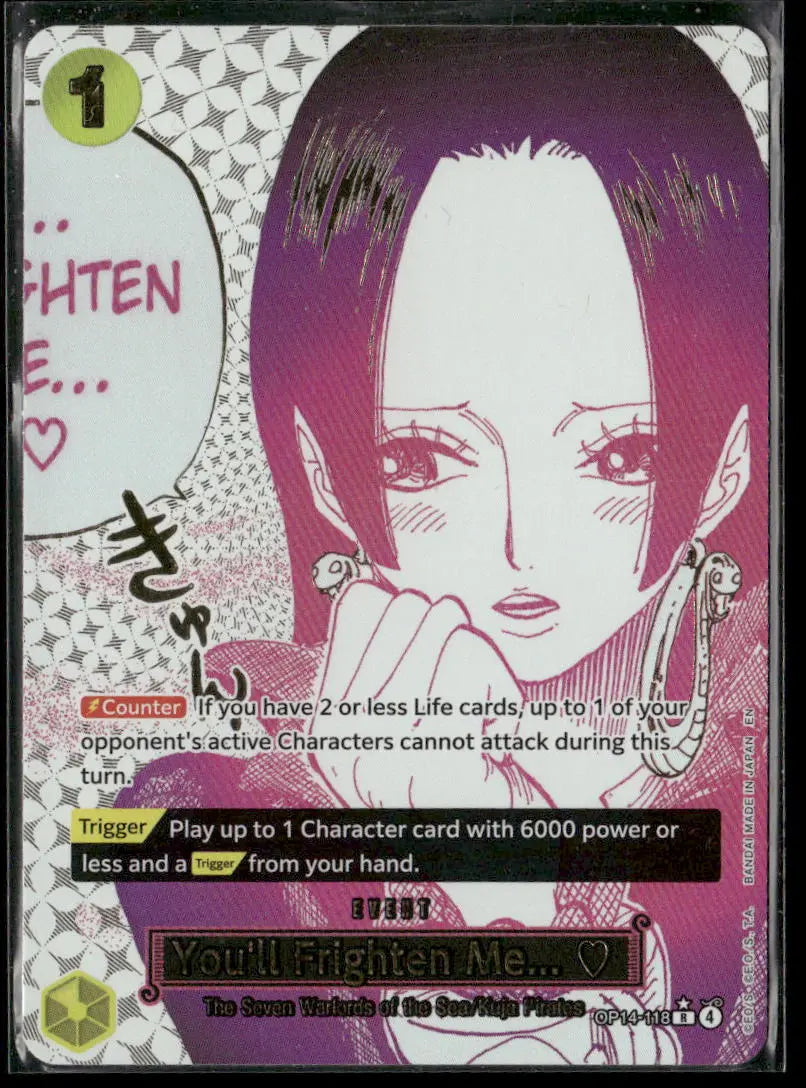 2026 One Piece The Azure Sea's Seven R Alternate Art You'll Frighten Me... OP14-118 