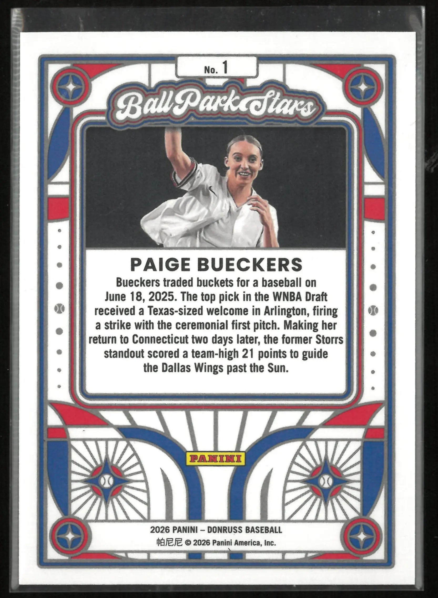 2026 Panini Donruss Ball Park Stars Paige Bueckers 
