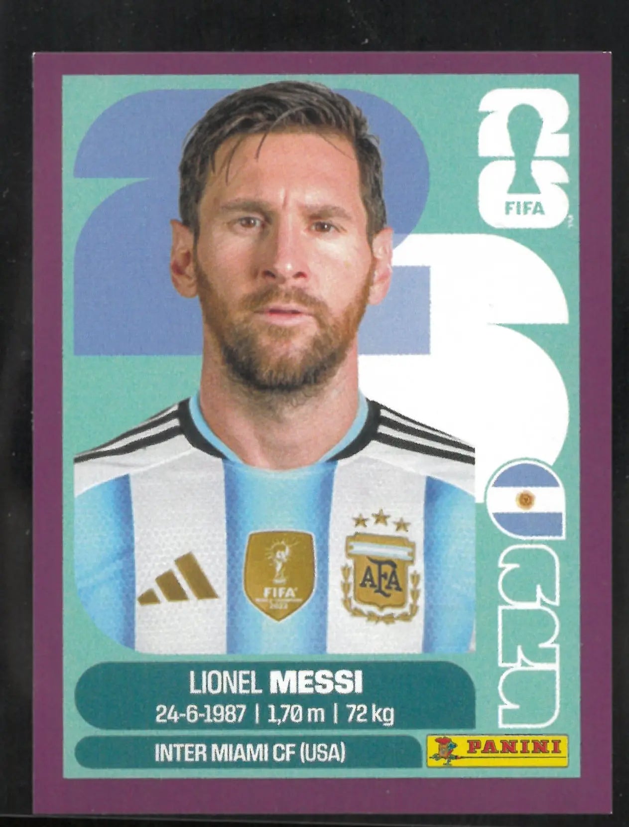 2026 Panini FIFA World Cup Sticker Lionel Messi Purple 