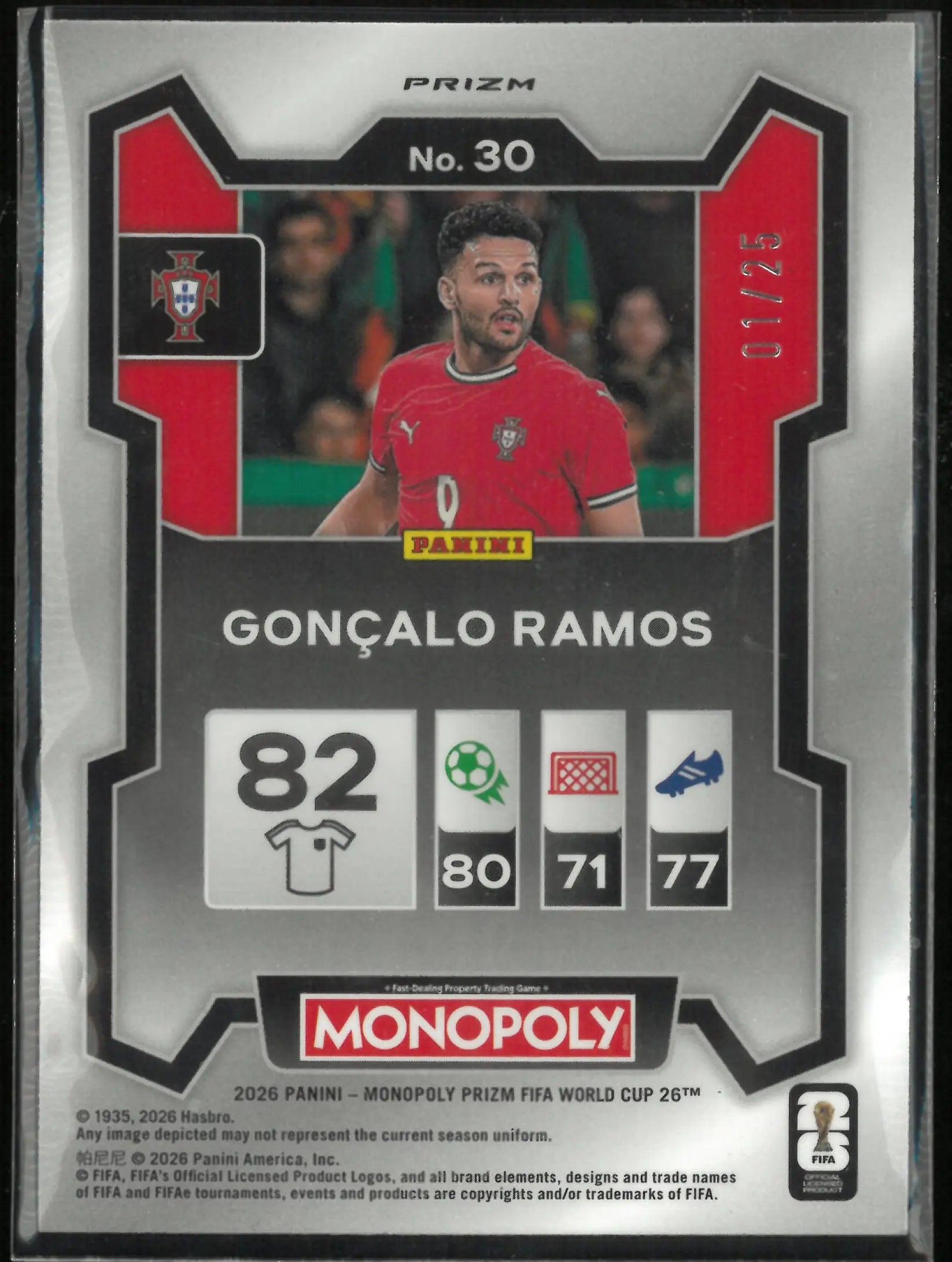 2026 Panini Monopoly Prizm FIFA World Cup 26 Goncalo Ramos World Cup Luxury Rings /25 
