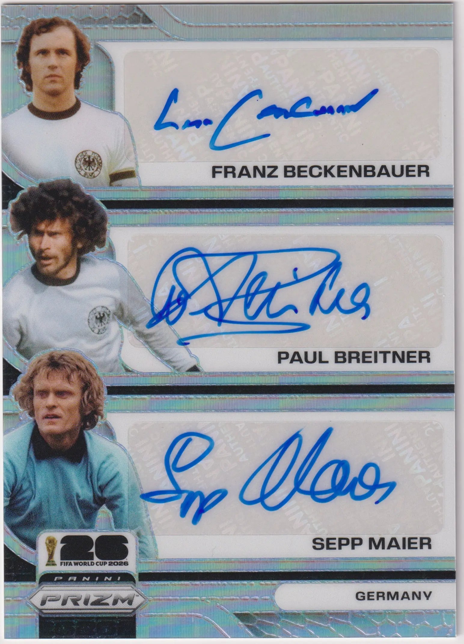 2026 Panini Prizm FIFA World Cup Autograph Beckenbauer/Breitner/Maier Auto /10 