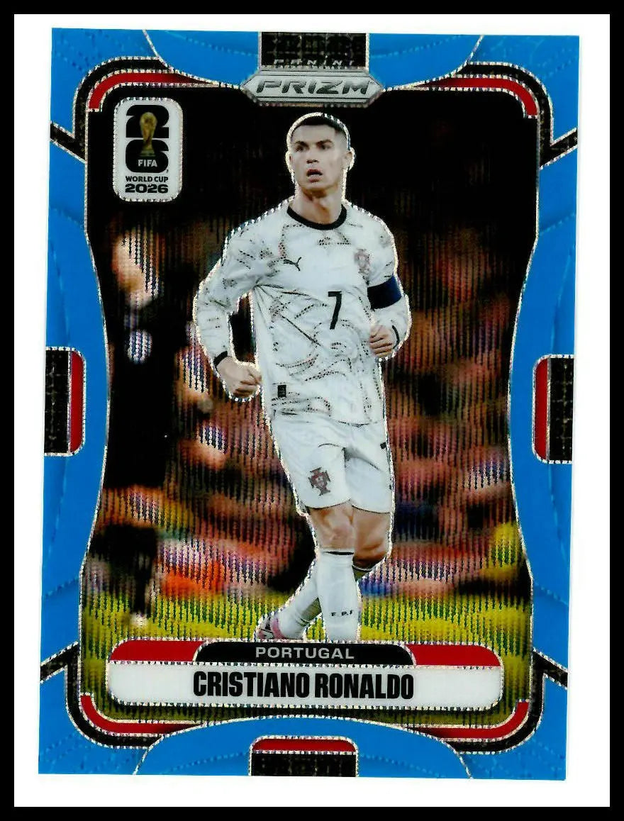 2026 Panini Prizm FIFA World Cup Cristiano Ronaldo Fluorescent Blue Wave /225 