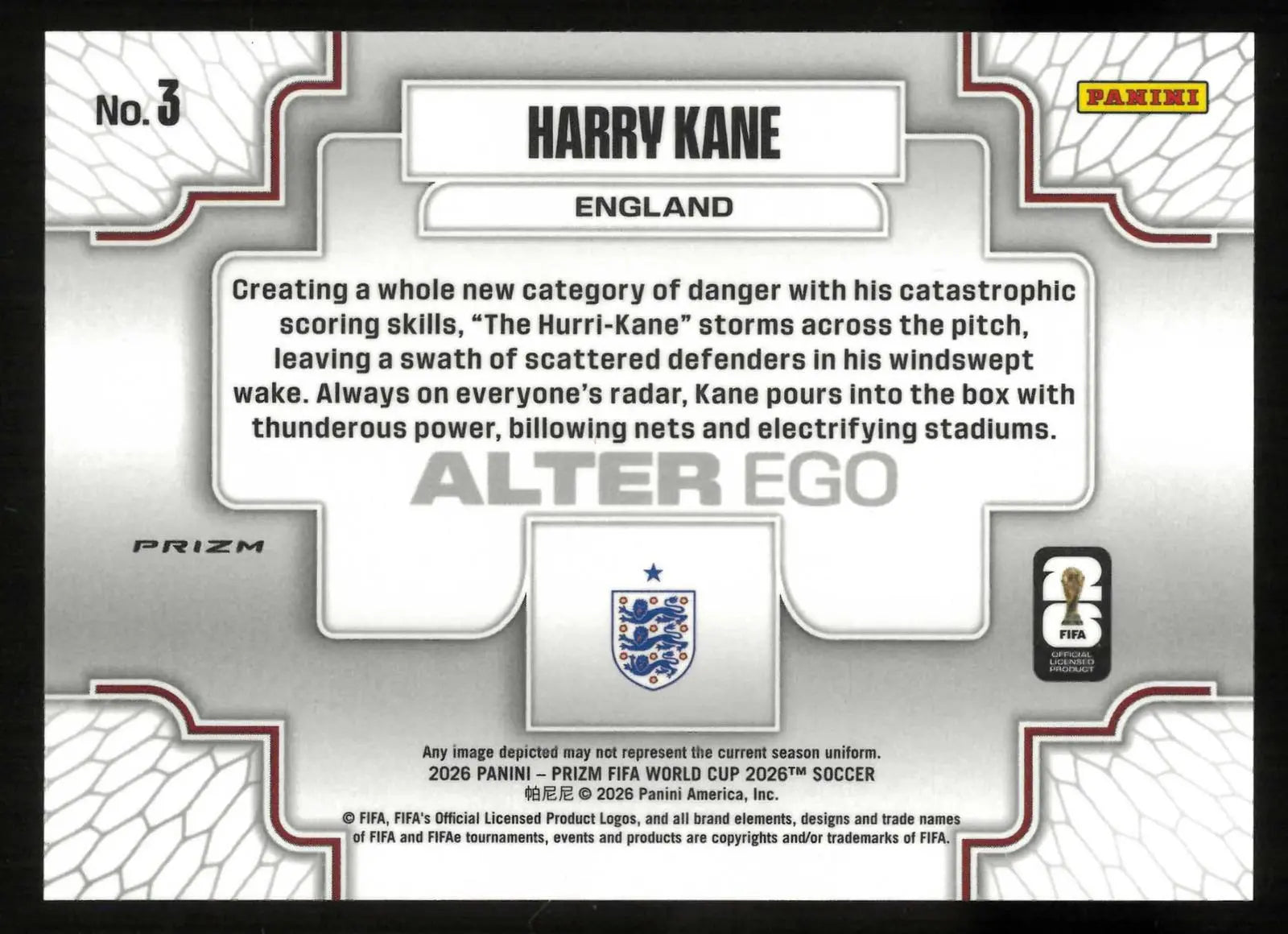 2026 Panini Prizm FIFA World Cup Harry Kane Alter Ego 