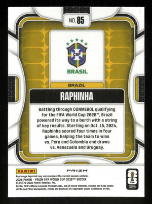 2026 Panini Prizm FIFA World Cup Raphinha Choice Zebra Prizm 