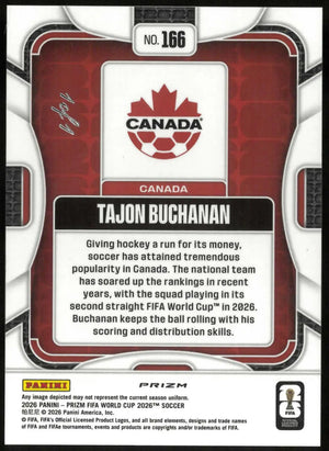 2026 Panini Prizm FIFA World Cup Tajon Buchanan Choice Nebula 1/1 