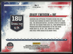 2026 Panini USA Baseball Stars & Stripes Grady Emerson Color Blast 