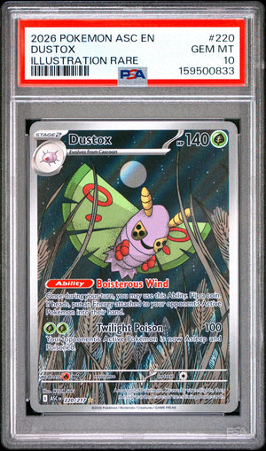 2026 Pokemon Ascended Heroes Dustox Illustration Rare 220/217 PSA 10 