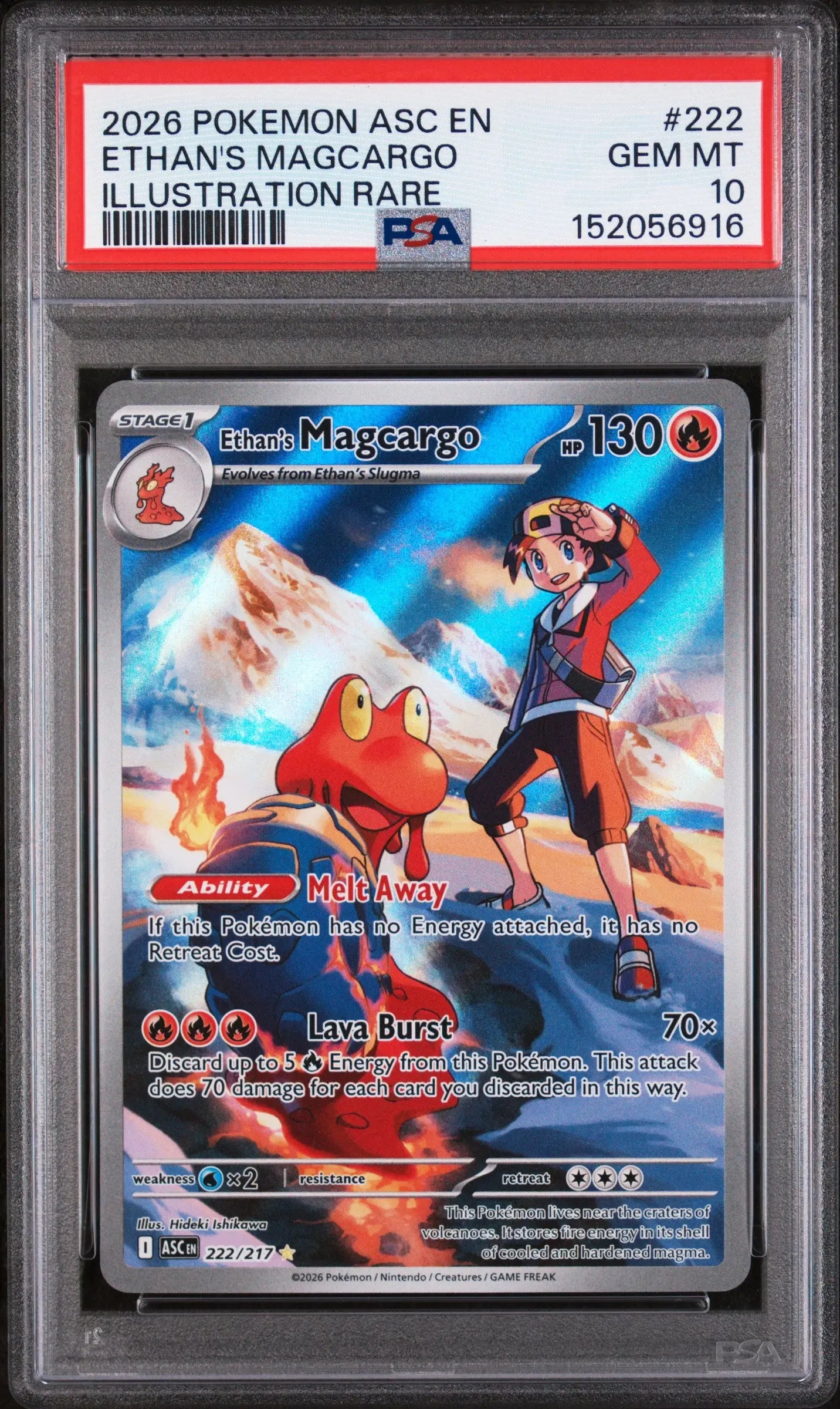 2026 Pokemon Ascended Heroes Ethan's Magcargo Illustration Rare 222/217 PSA 10 