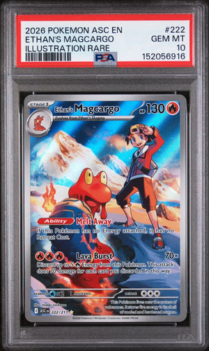 2026 Pokemon Ascended Heroes Ethan's Magcargo Illustration Rare 222/217 PSA 10 