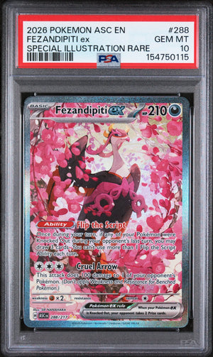 2026 Pokemon Ascended Heroes Fezandipiti Ex SIR 288/217 PSA 10 