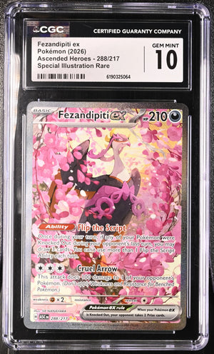 2026 Pokemon Ascended Heroes Fezandipiti ex SIR 288/217 CGC 10 