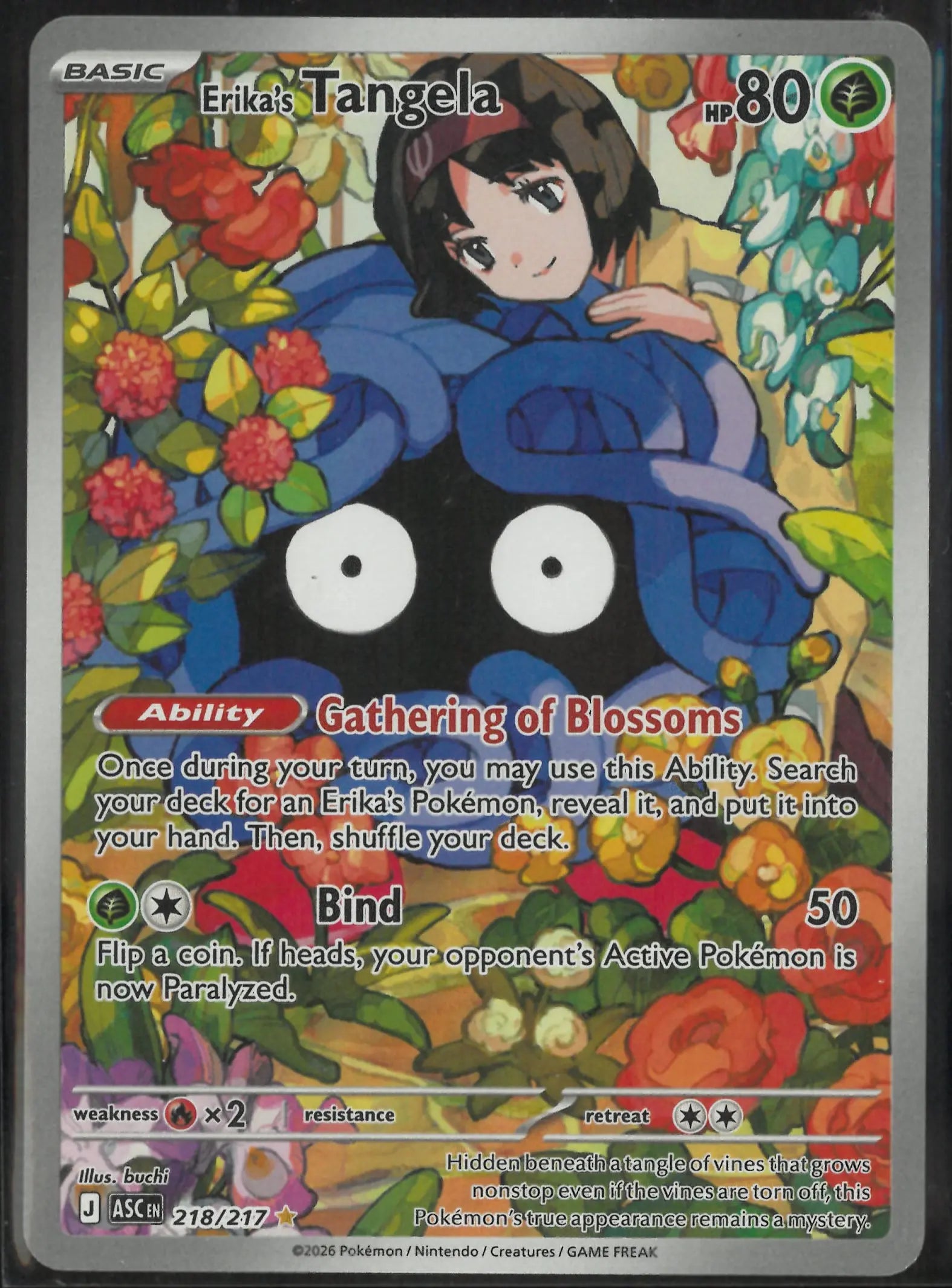 2026 Pokemon Ascended Heroes Illustration Rare Erika's Tangela 218/217 