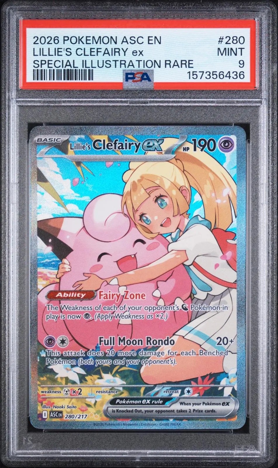 2026 Pokemon Ascended Heroes Lillie's Clefairy Ex SIR 270/217 PSA 9 