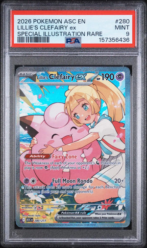 2026 Pokemon Ascended Heroes Lillie's Clefairy Ex SIR 270/217 PSA 9 