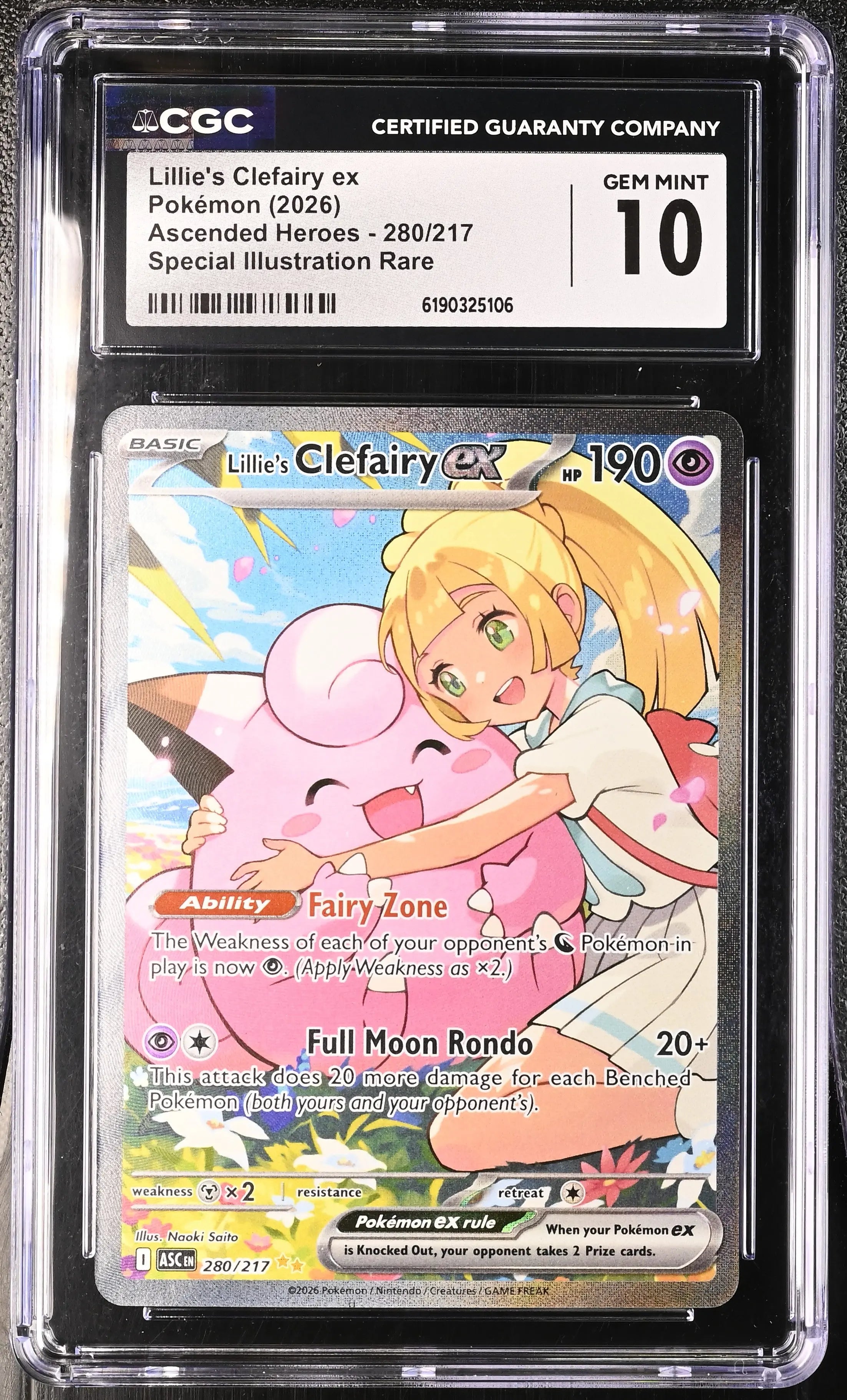 2026 Pokemon Ascended Heroes Lillie's Clefairy ex SIR 280/217 CGC 10 