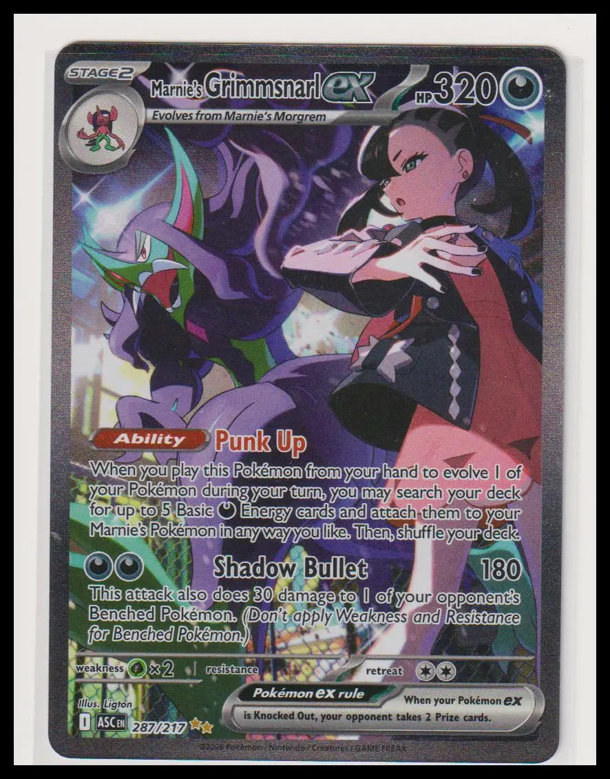 2026 Pokemon Ascended Heroes Marnie's Grimmsnarl ex SIR 287/217 