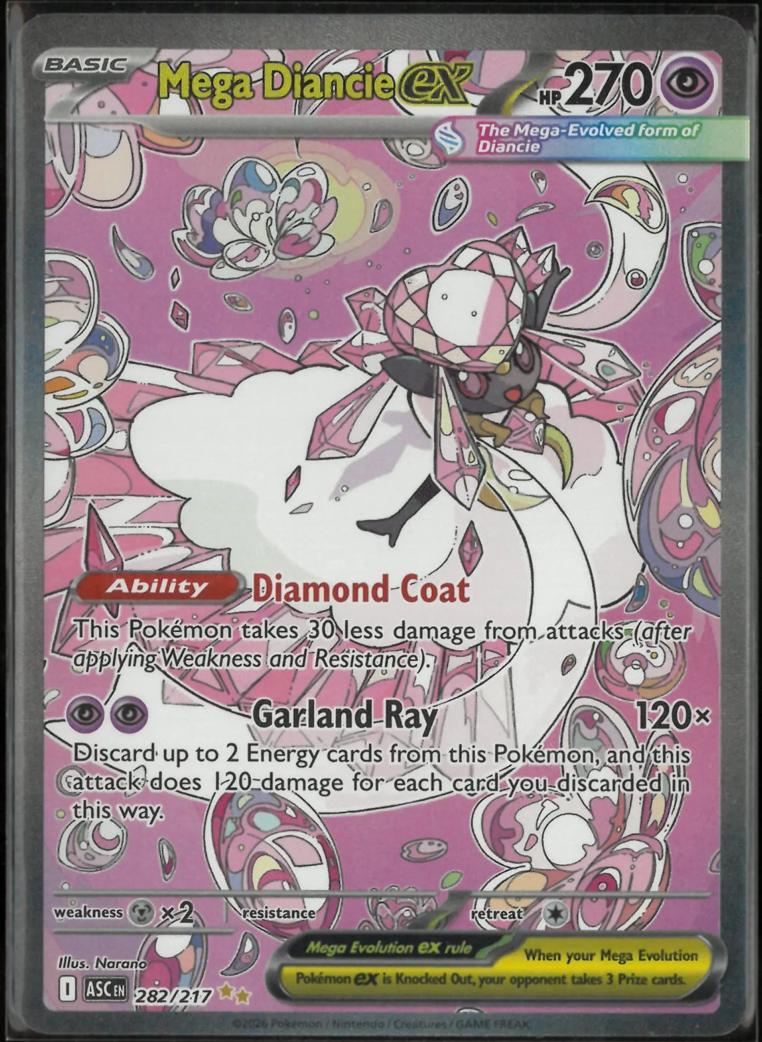 2026 Pokemon Ascended Heroes Mega Diancie ex Secret Illustration Rare 282/217 