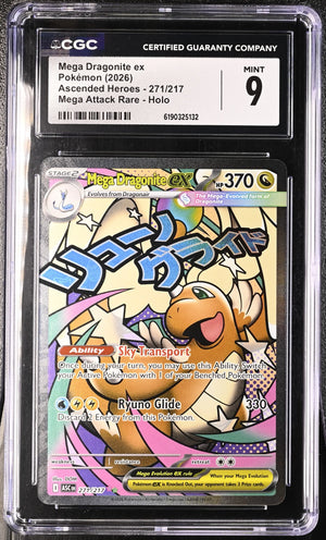 2026 Pokemon Ascended Heroes Mega Dragonite ex 271/217 Mega Attack Rare CGC 9 