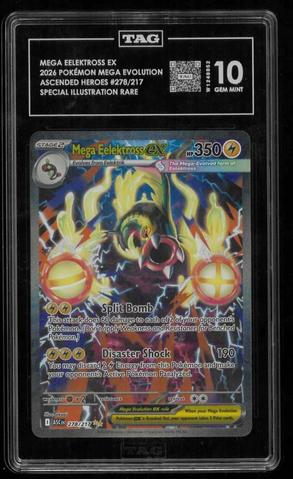 2026 Pokemon Ascended Heroes Mega Eelektross ex SIR 278/217 TAG 10 