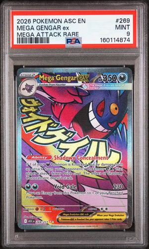 2026 Pokemon Ascended Heroes Mega Gengar Ex Mega Attack Rare  269/217 PSA 9 