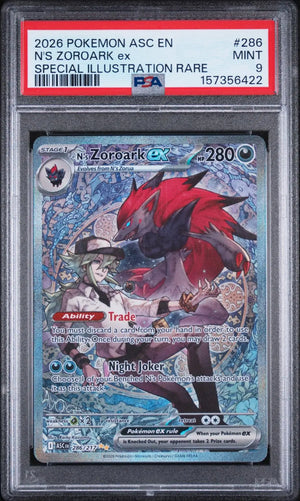 2026 Pokemon Ascended Heroes N's Zoroark Ex SIR 286/217 PSA 9 