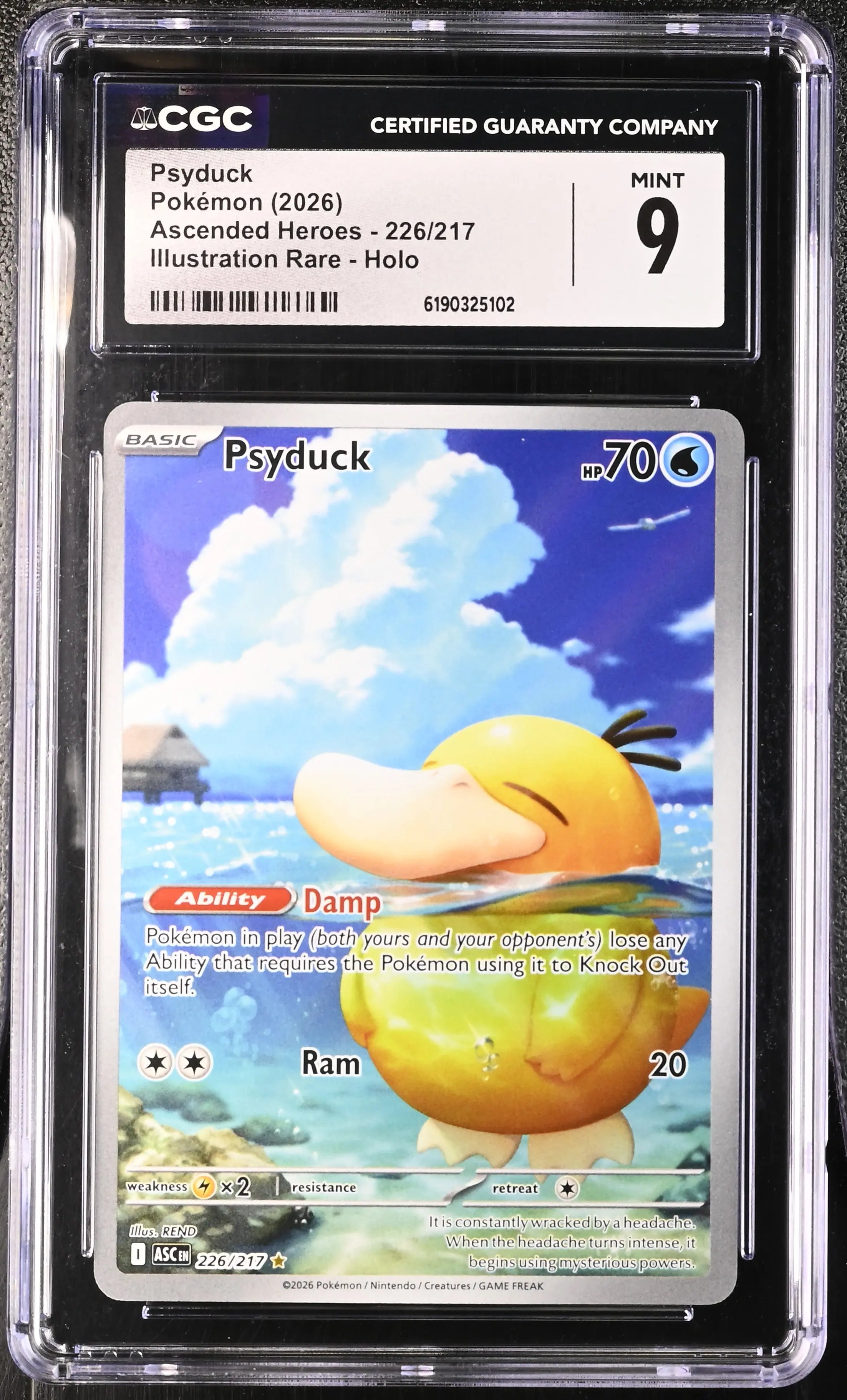 2026 Pokemon Ascended Heroes Psyduck Illustration Rare 226/217 CGC 9 