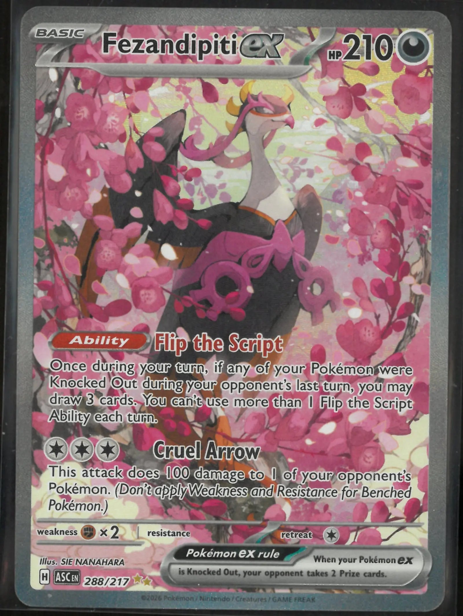 2026 Pokemon Ascended Heroes Special Illustration Rare Fezandipiti ex 288/217 