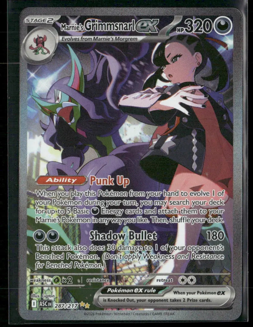 2026 Pokemon Ascended Heroes Special Illustration Rare Marnie's Grimmsnarl ex 287/217 