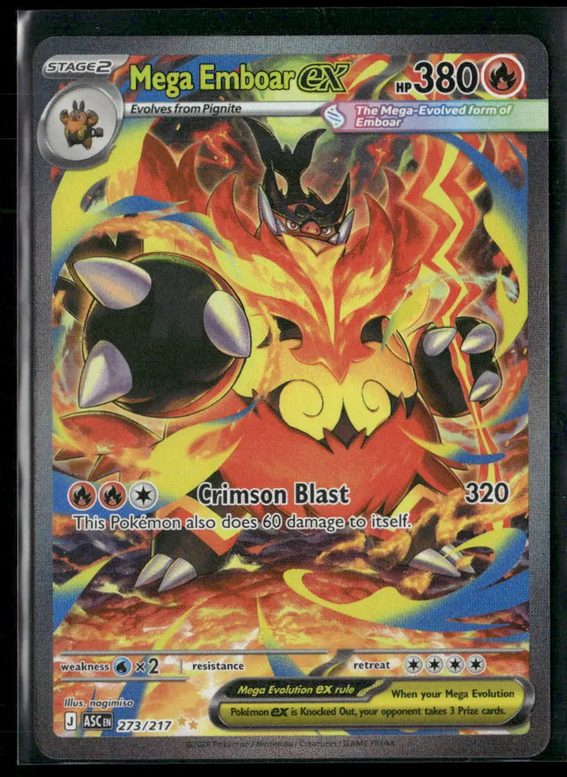 2026 Pokemon Ascended Heroes Special Illustration Rare Mega Emboar ex 273/217 