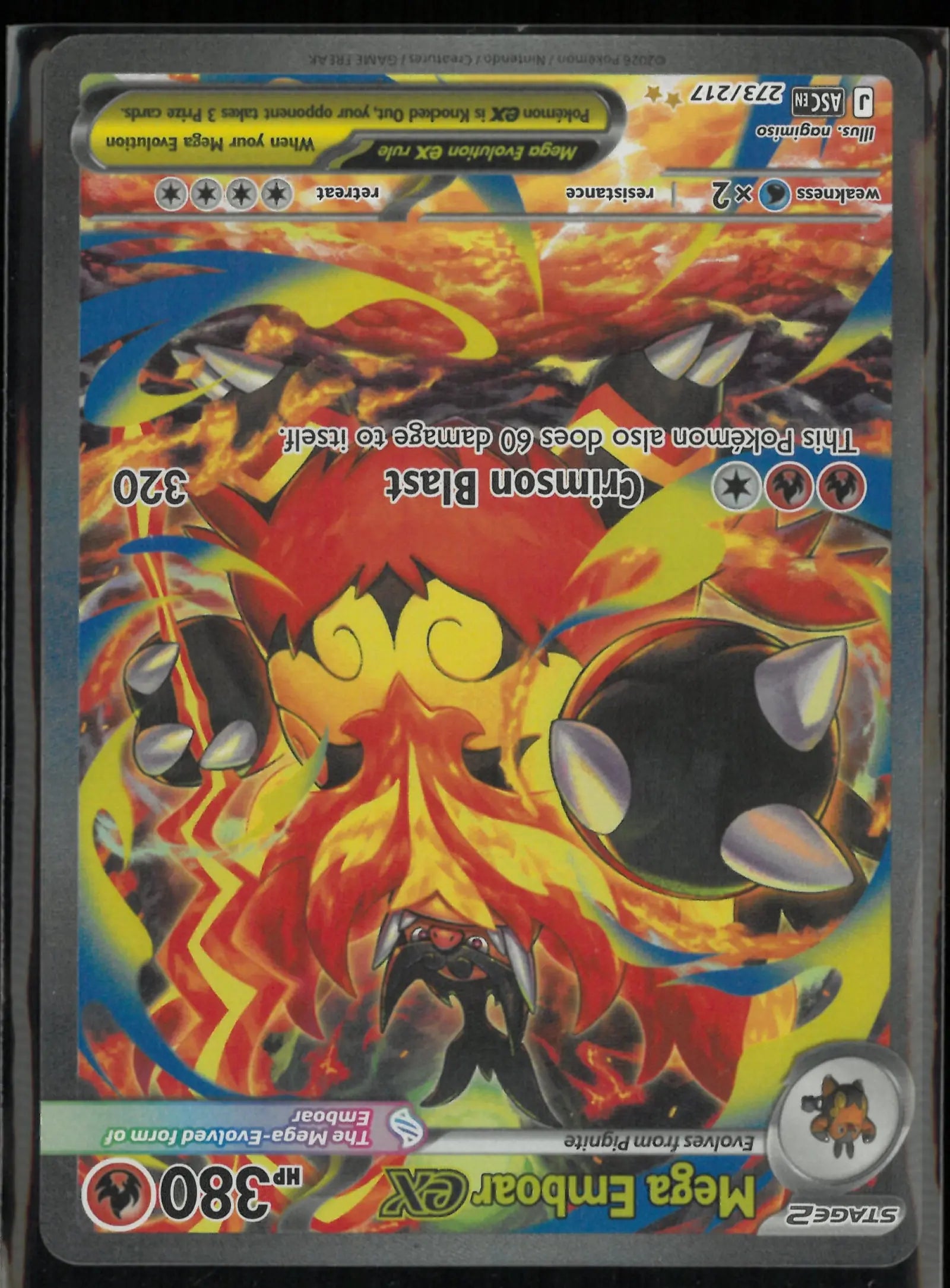 2026 Pokemon Ascended Heroes Special Illustration Rare Mega Emboar ex 273/217 