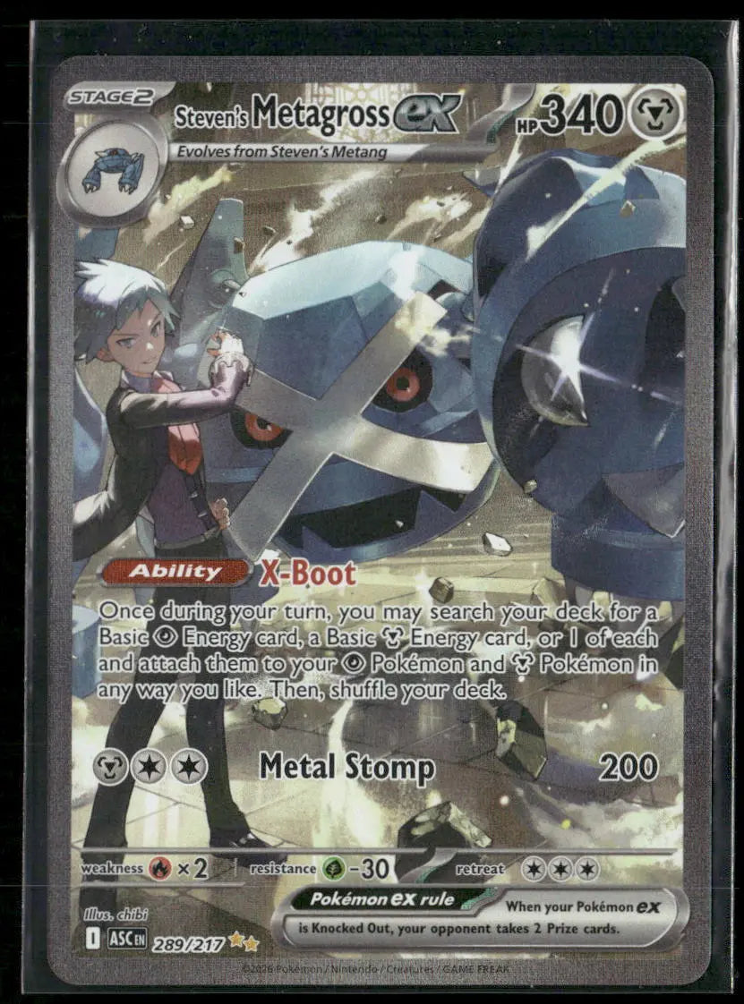 2026 Pokemon Ascended Heroes Special Illustration Rare Steven's Metagross ex 289/217 