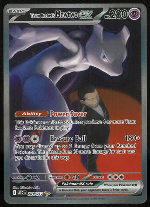 2026 Pokemon Ascended Heroes Special Illustration Rare Team Rocket's Mewtwo ex 281/217 