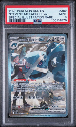 2026 Pokemon Ascended Heroes Steven's Metagross Ex SIR 289/217 PSA 9 