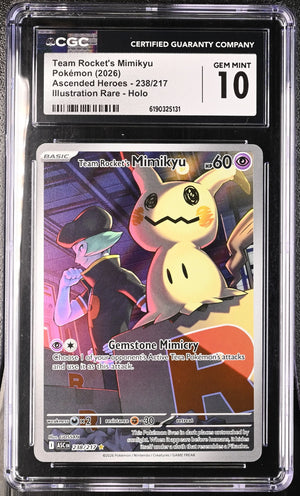2026 Pokemon Ascended Heroes Team Rocket's Mimikyu IR 238/217 CGC 10 