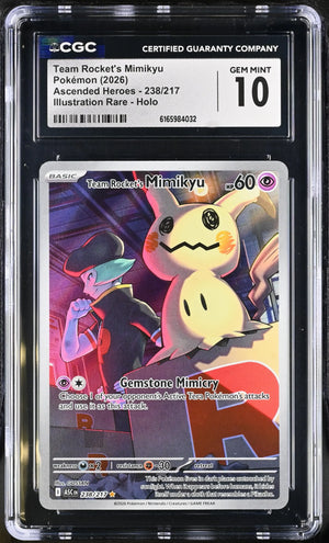2026 Pokemon Ascended Heroes Team Rocket's Mimikyu IR 238/217 CGC 10 