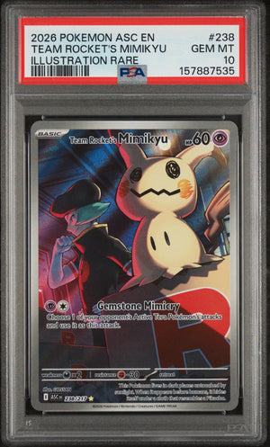 2026 Pokemon Ascended Heroes Team Rocket's Mimikyu IR 238/217 PSA 10 