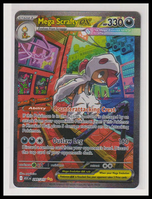 2026 Pokemon Ascneded Heroes Mega Scrafty ex Secret Illustration Rare 285/217 