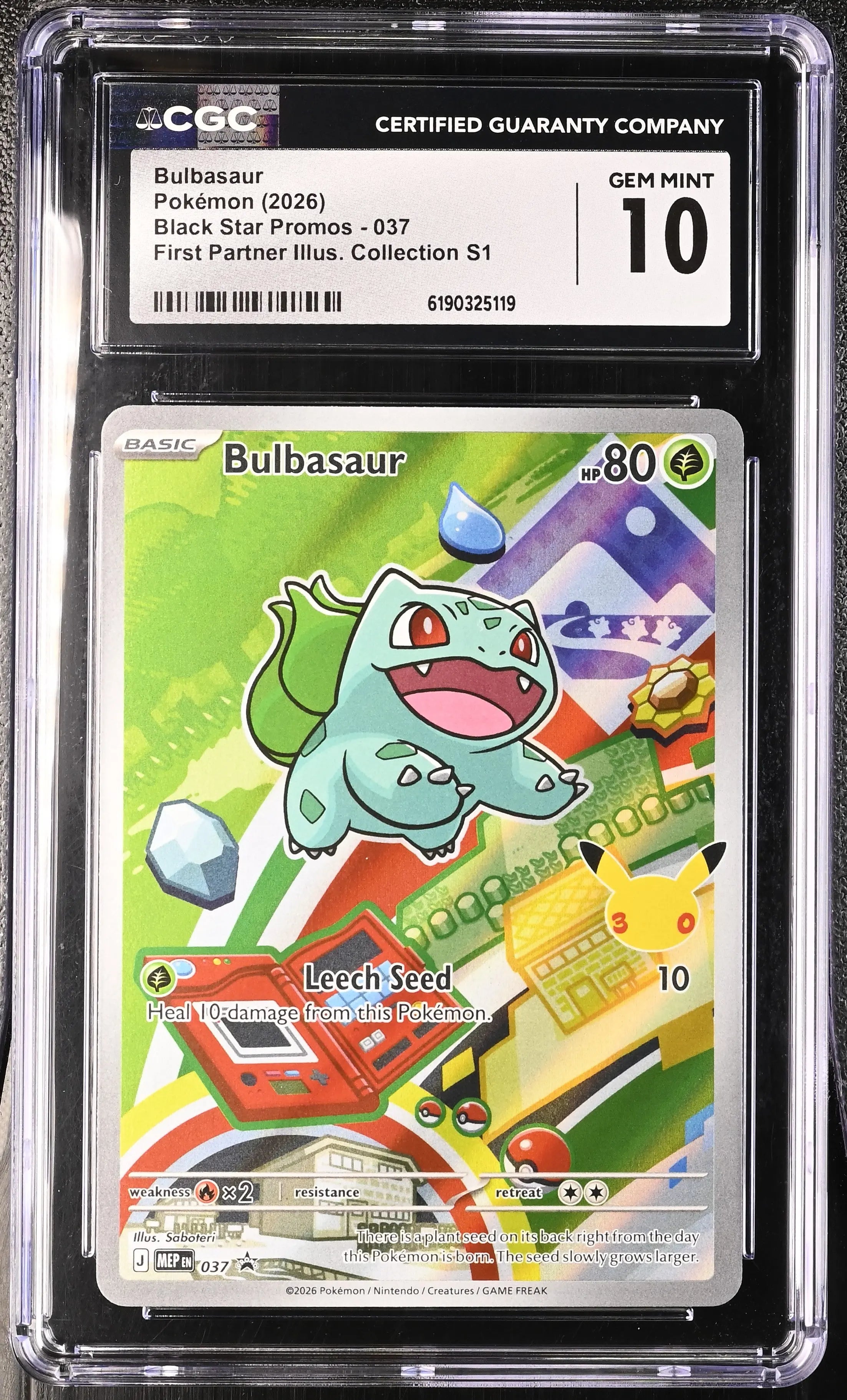 2026 Pokemon Black Star Promos Bulbasaur 037 CGC 10 