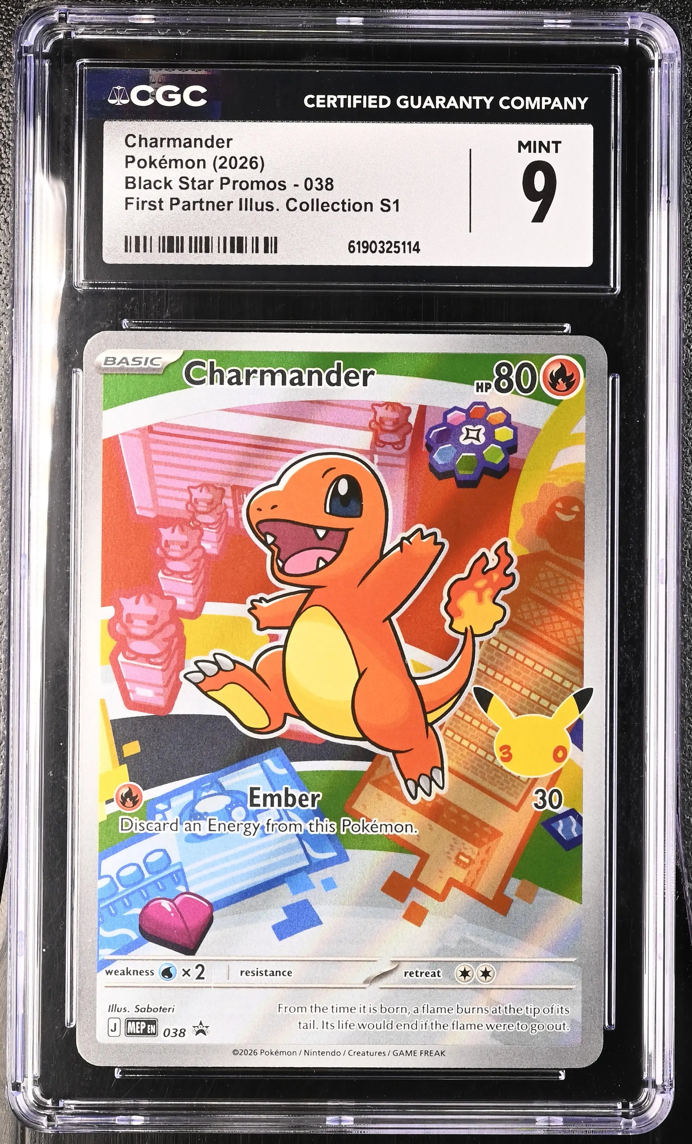 2026 Pokemon Black Star Promos Charmander 038 CGC 9 