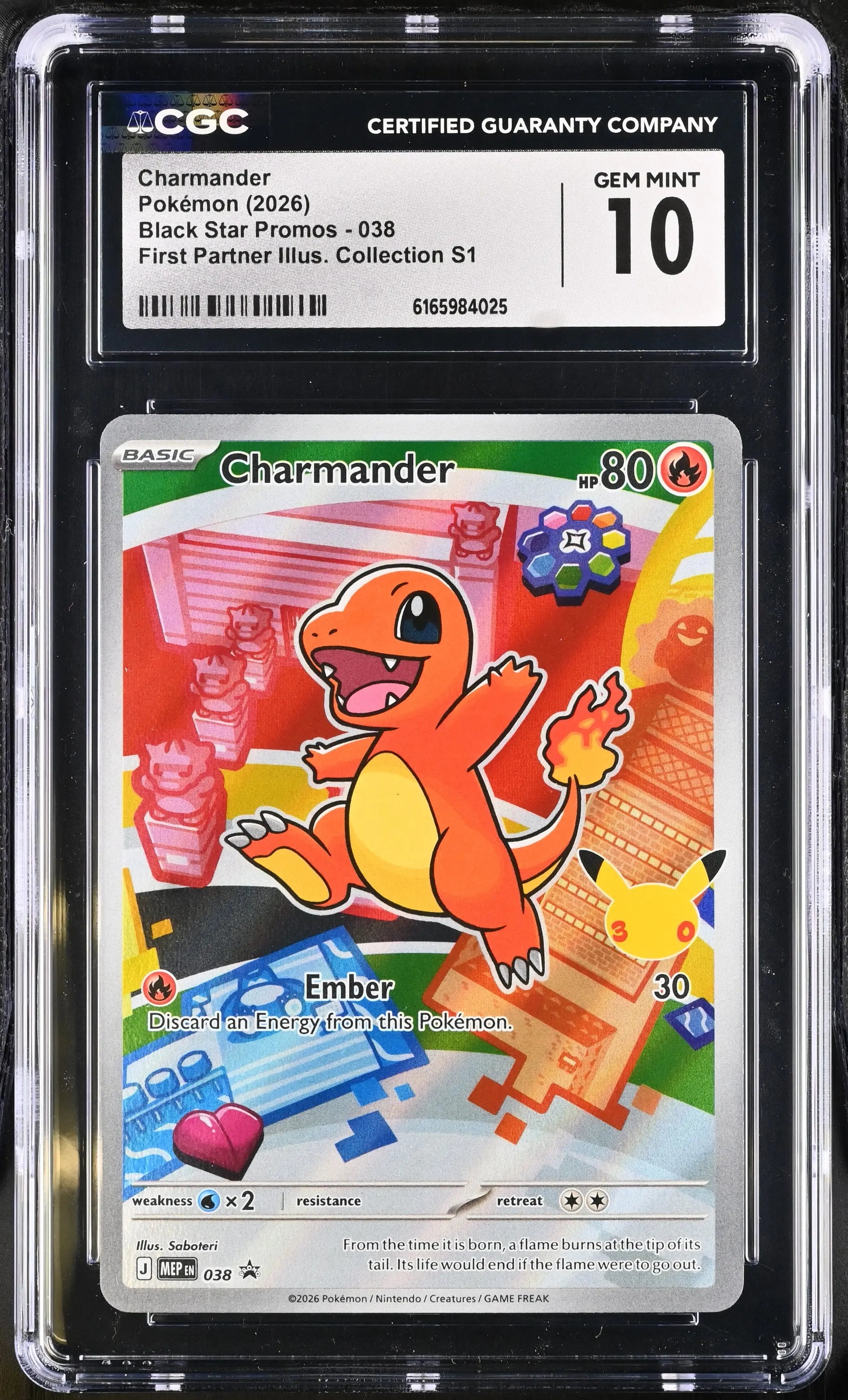 2026 Pokemon Black Star Promos First Partner Series 1 Charmander 038 CGC 10 