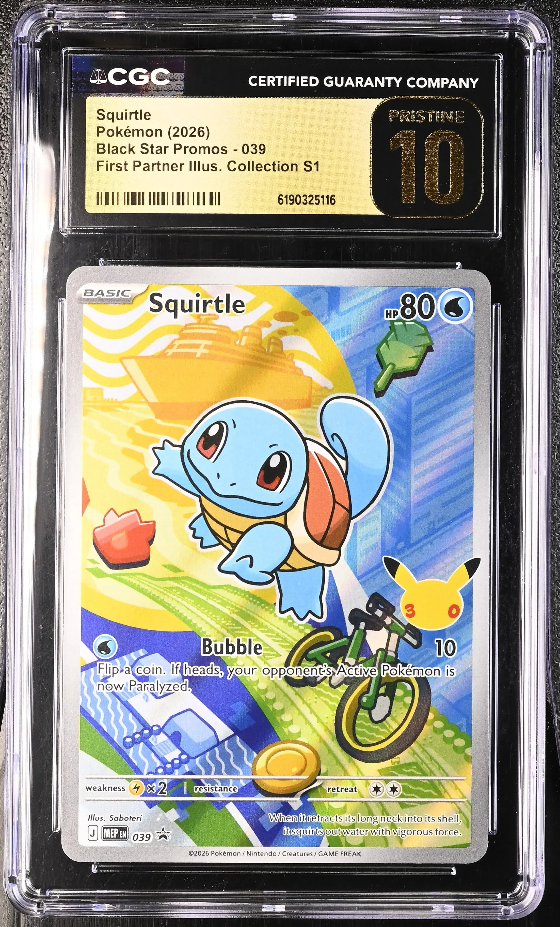 2026 Pokemon Black Star Promos Squirtle 039 CGC 10 