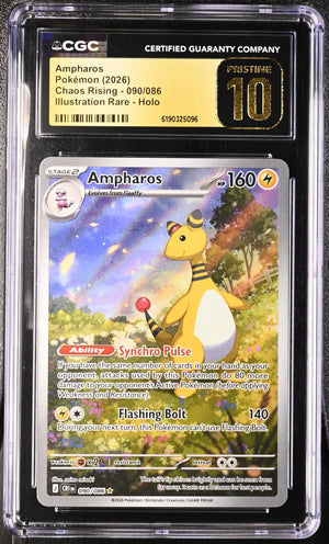 2026 Pokemon Chaos Rising Ampharos Illustration Rare 090/086 CGC 10 