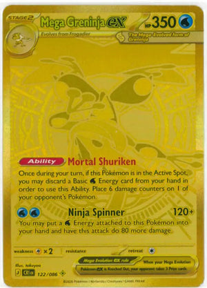 2026 Pokemon Chaos Rising Mega Greninja ex Mega Hyper Rare 122/086 