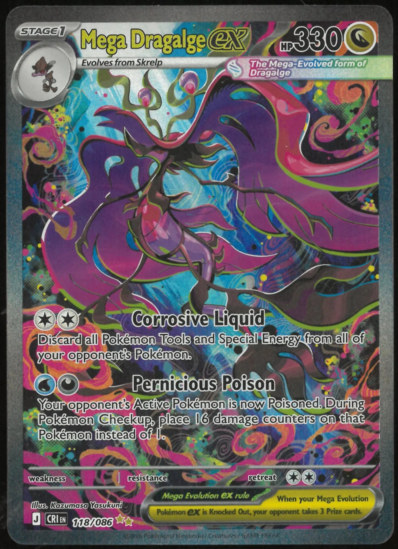 2026 Pokemon Chaos Rising Special Illustration Rare Mega Dragalge ex 118/086 