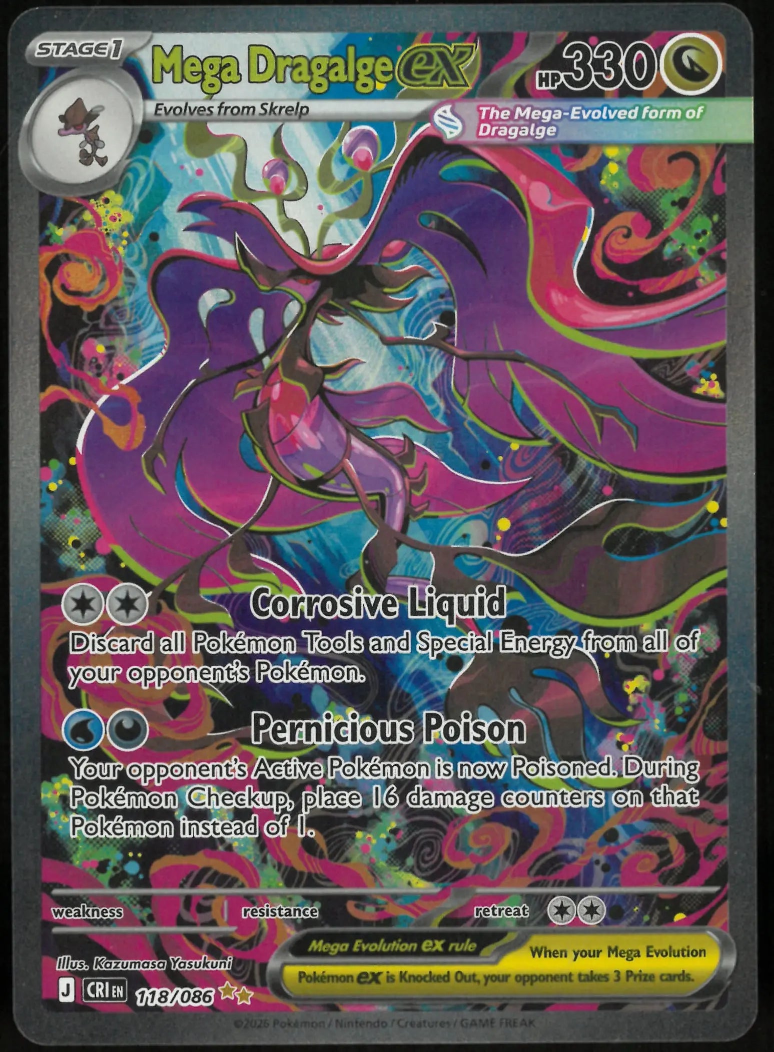 2026 Pokemon Chaos Rising Special Illustration Rare Mega Dragalge ex 118/086 