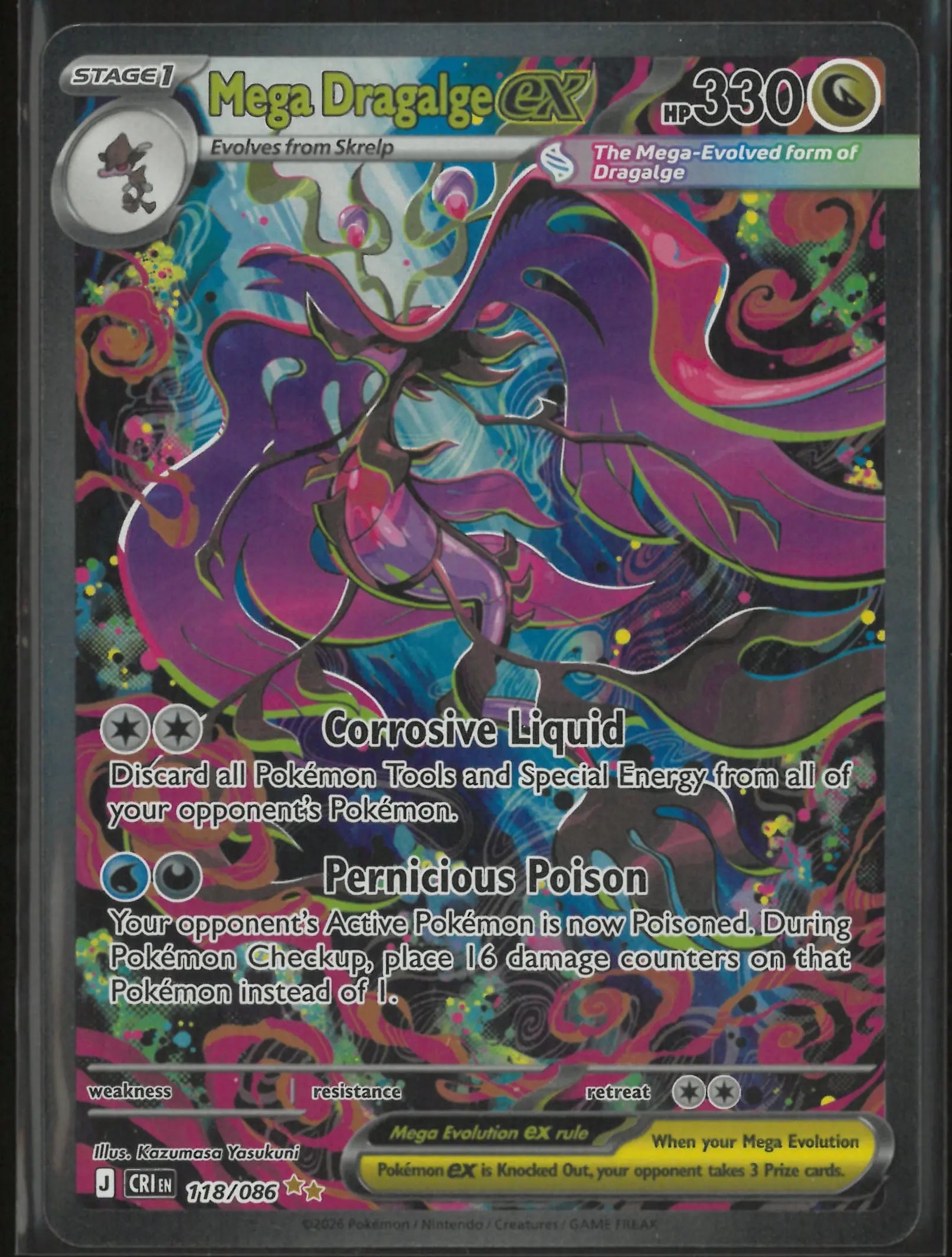 2026 Pokemon Chaos Rising Special Illustration Rare Mega Dragalge ex 118/086 